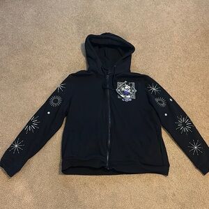 Disney 100th Anniversary Black Zippered Sweatshirt with Hood Adult XL